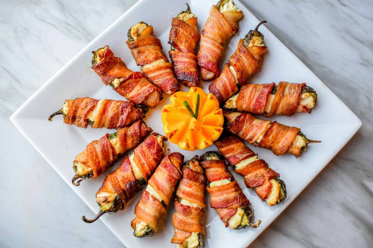 Bacon wrapped jalepeno poppers