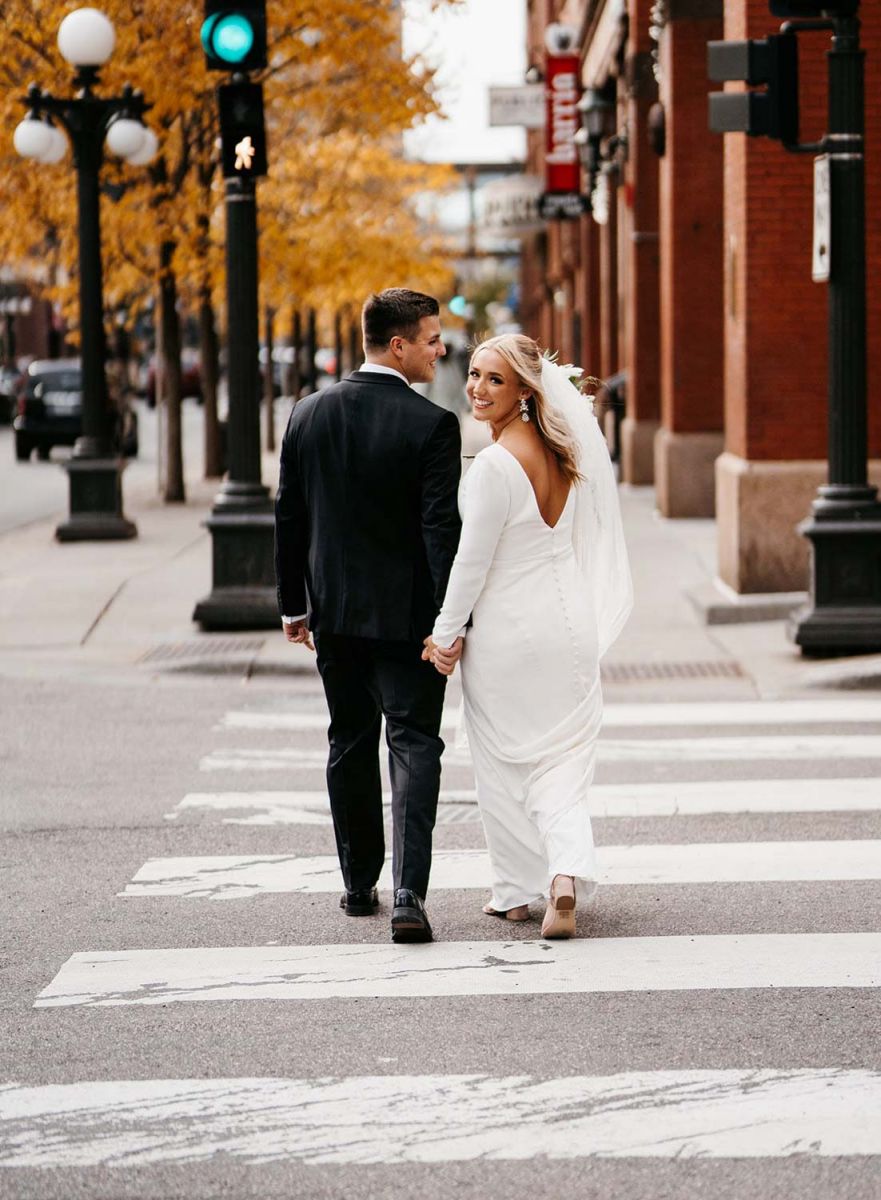couple walking on street