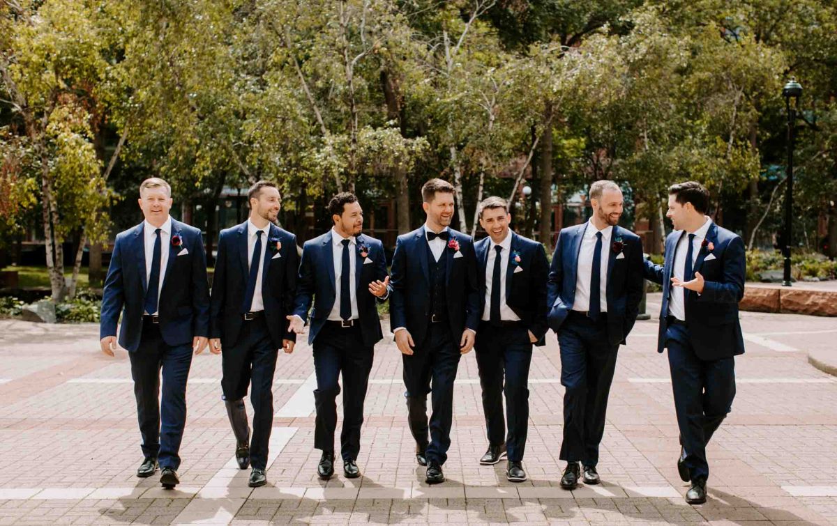 groomsmen walking
