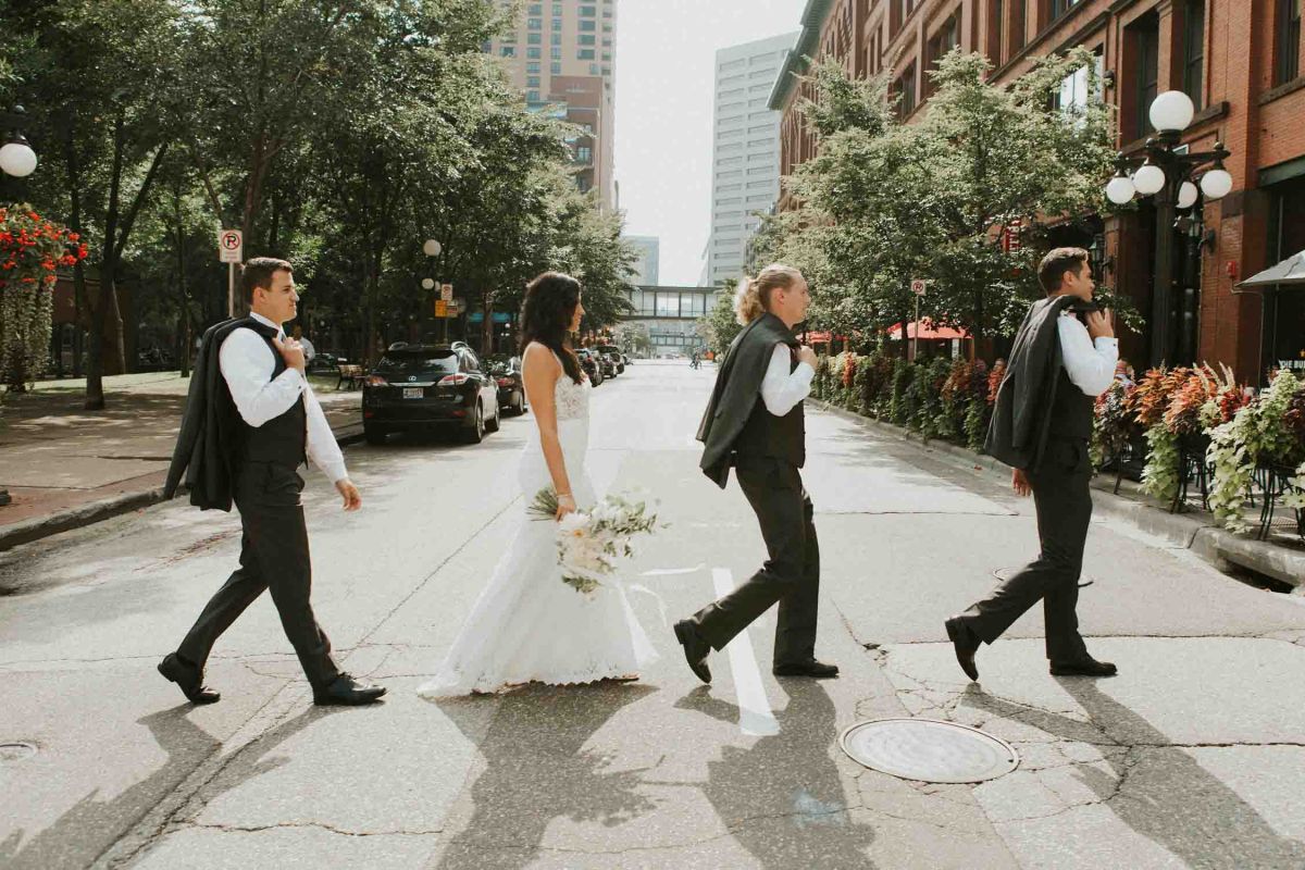 couple walking down street