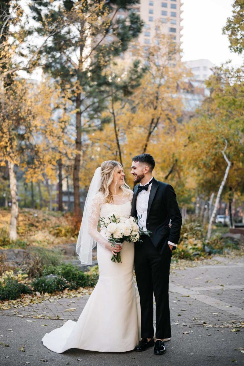 couple posing outside