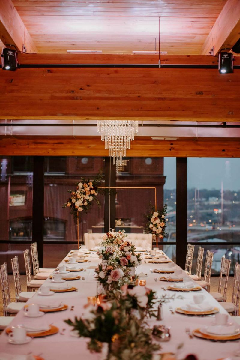 table set-up for reception