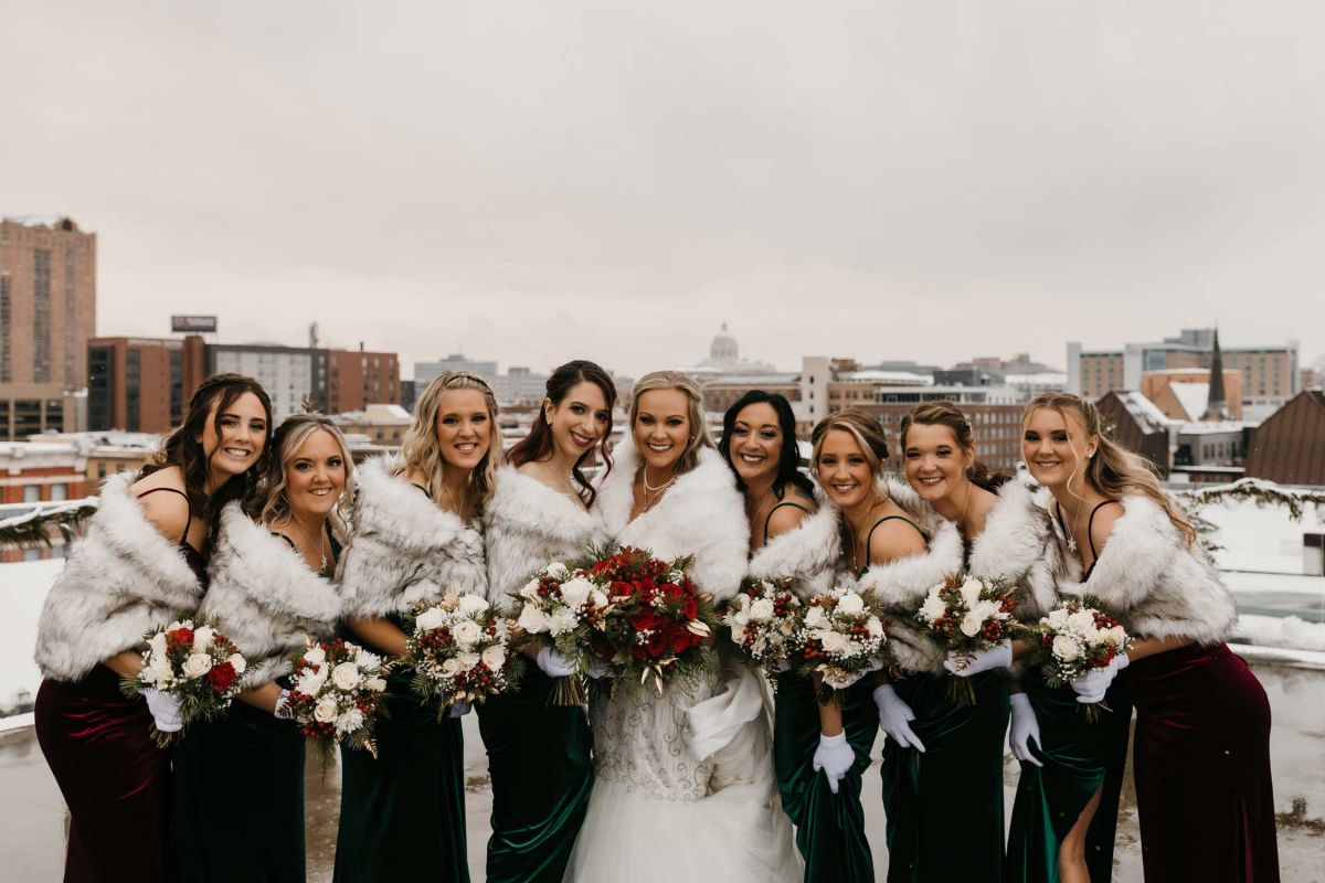 winter bridal party