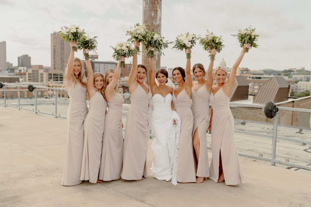 bride and bridesmaids