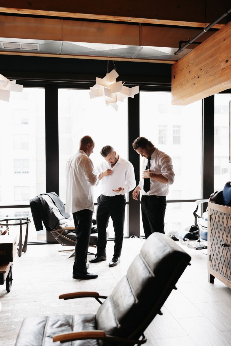 Groomsmen getting ready at A'BULAE